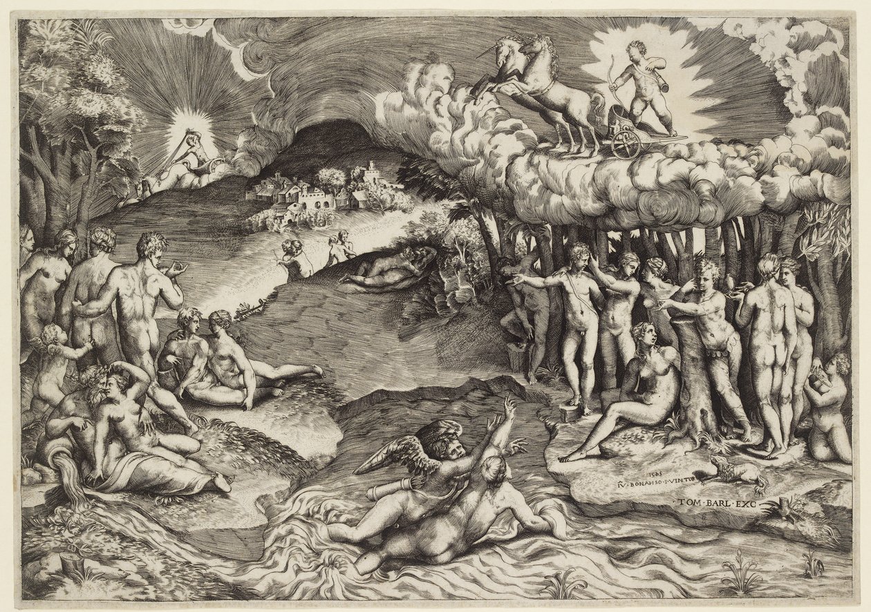 Rakkauden voitto, 1545 tekijältä Giulio Bonasone