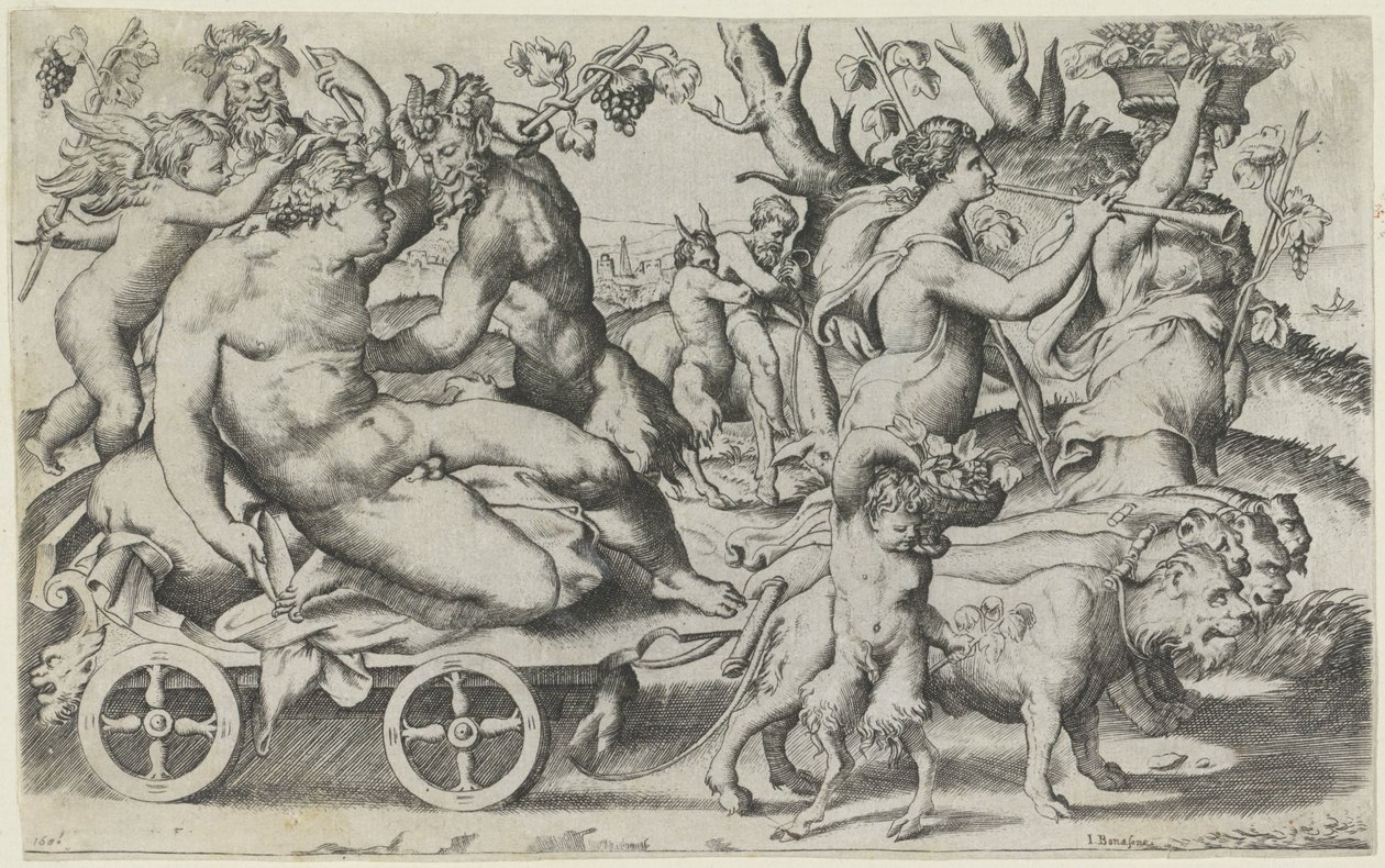 Triomf van Bacchus tekijältä Giulio Bonasone