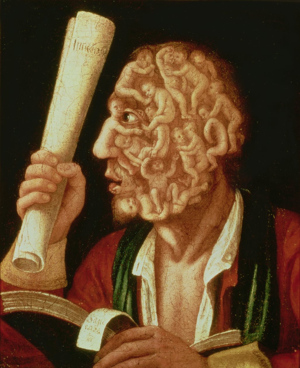 Adamin muotokuva (öljy) tekijältä Giuseppe Arcimboldo