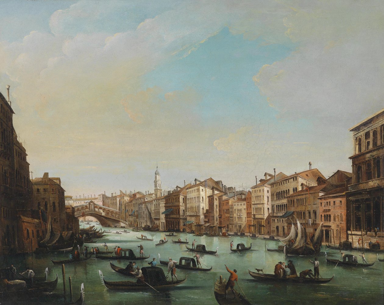 Venedig, Ansicht vom Canal Grande mit der Rialto Brück tekijältä Giuseppe Bernardino Bison
