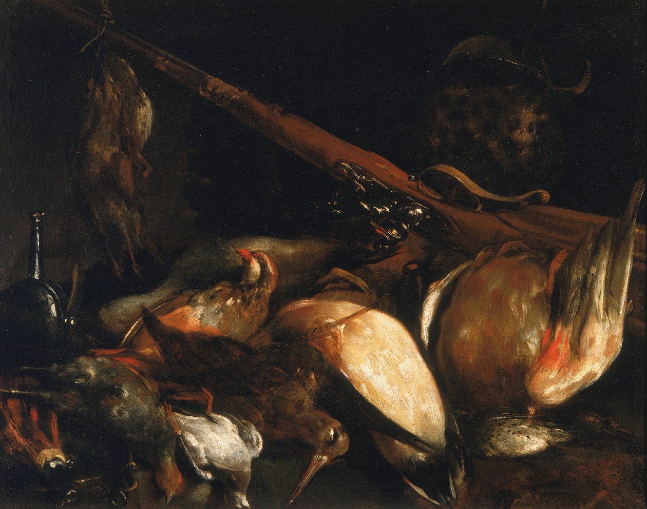 Kuolleet linnut ja arquebus tekijältä Giuseppe Maria Crespi
