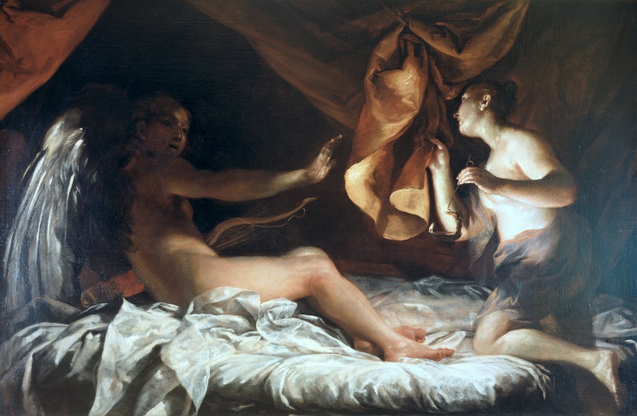 Psyche löytää Cupidon, 1707-09 tekijältä Giuseppe Maria Crespi