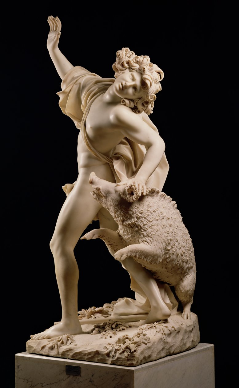 Adonisin kuolema, 1709 (marmori) tekijältä Giuseppe Mazzuoli