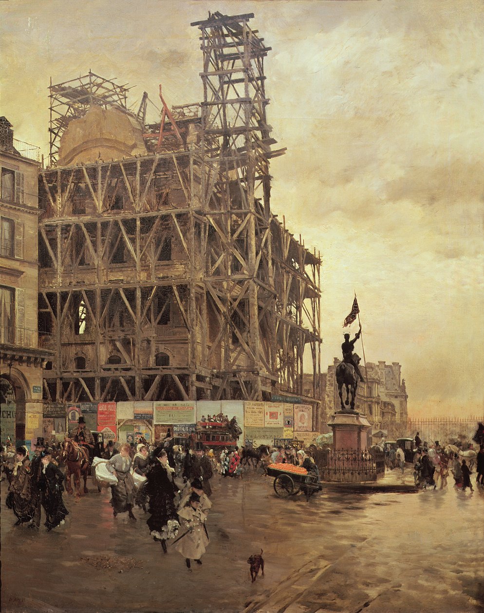 Place des Pyramides, Pariisi, 1875 tekijältä Giuseppe de Nittis