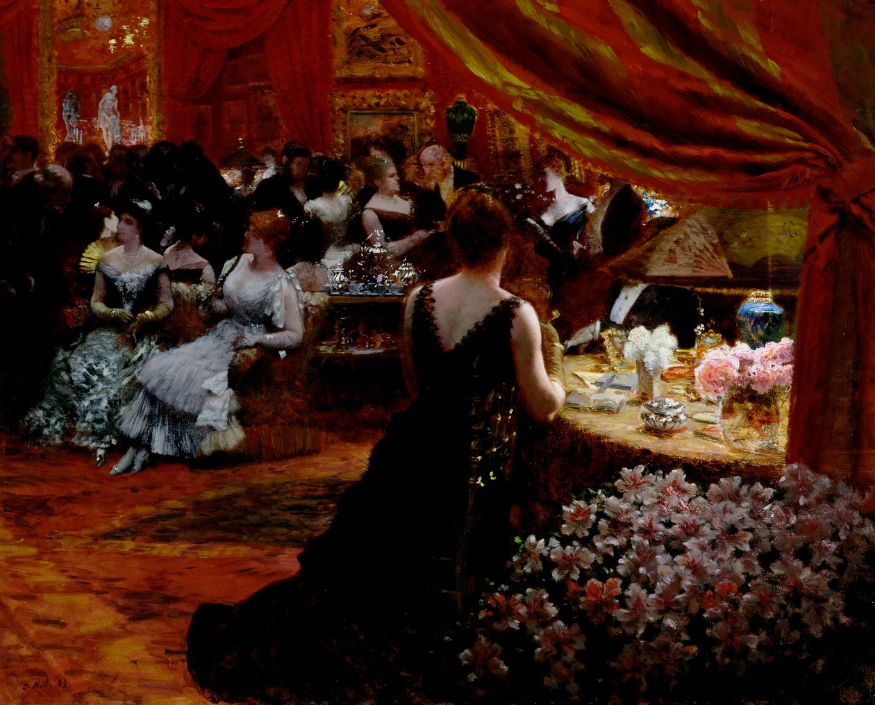 Prinsessa Mathilden (1820-1904) salonki 1883 tekijältä Giuseppe de Nittis