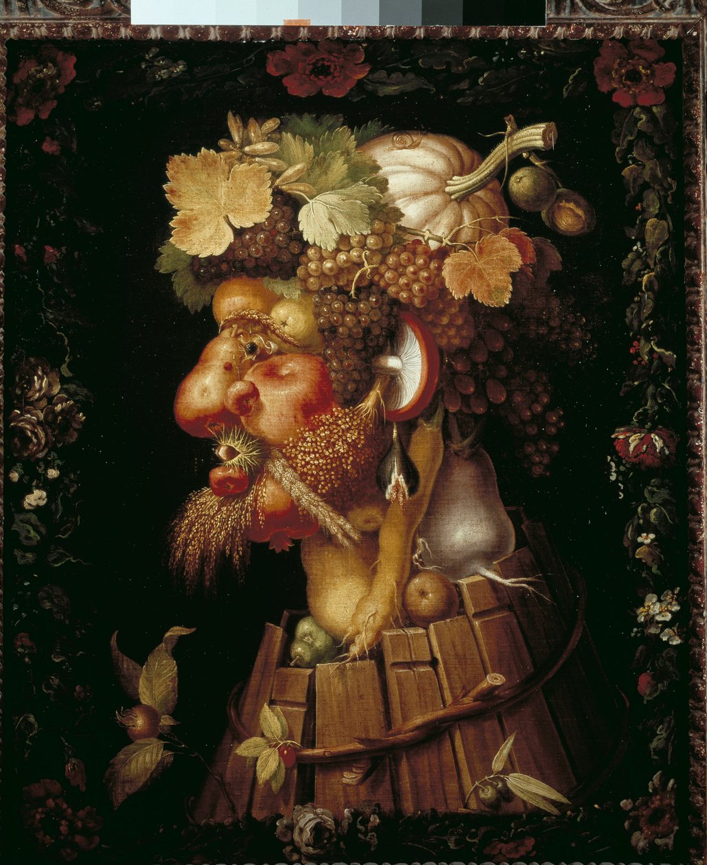 Syksy. (öljy kankaalle tekijältä Giuseppe Arcimboldo