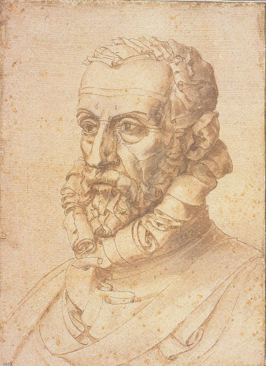 Omakuva Kirjemies, 1587. tekijältä Giuseppe Arcimboldo