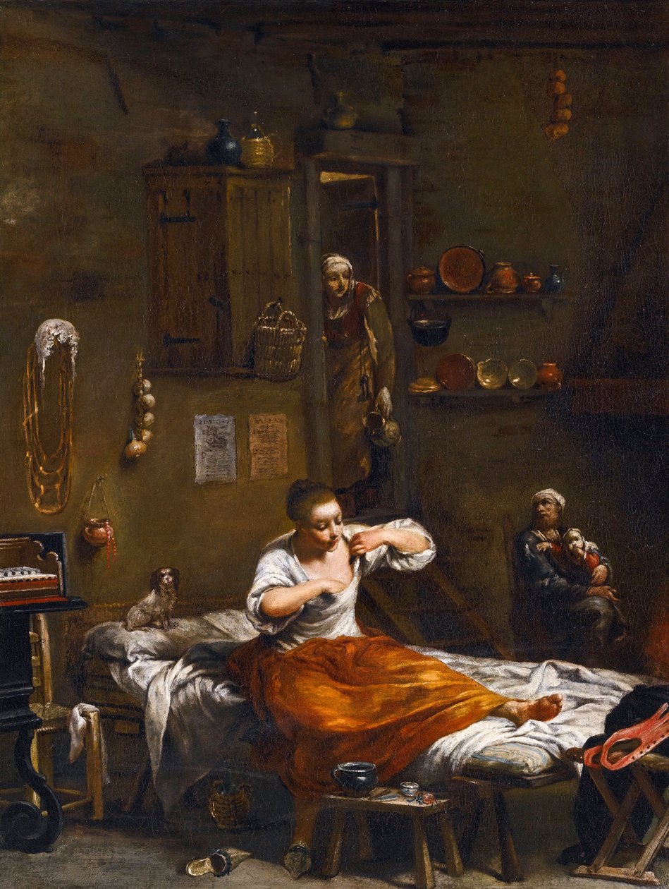 The Flea Hunt par Crespi tekijältä Giuseppe Maria Crespi