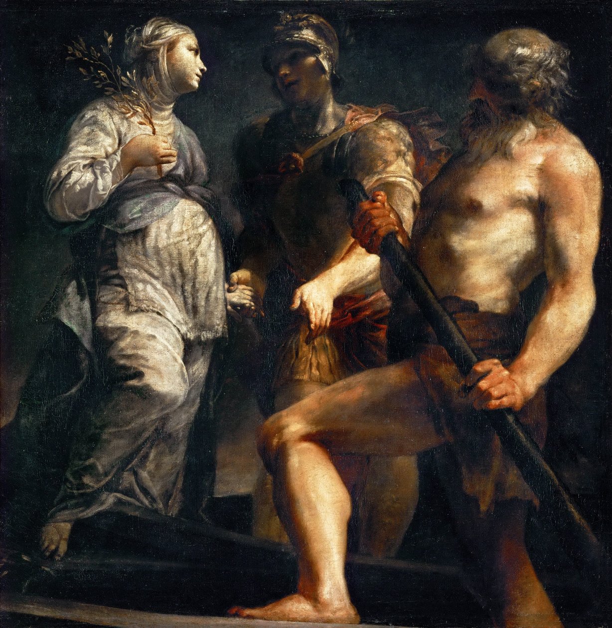 Aeneas, Sibyl ja Charon, n. 1695 tekijältä Giuseppe Maria Crespi