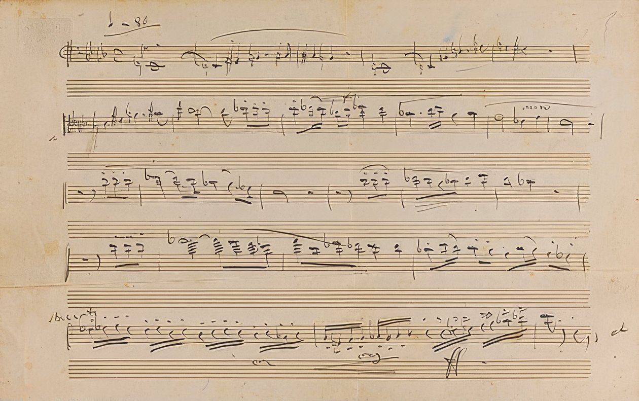 Käsikirjoitus: Opera Otello. 1887 tekijältä Giuseppe Verdi