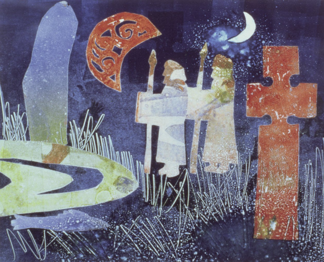 Juhannusyö, 1994 (monotypia) tekijältä Gloria Wallington