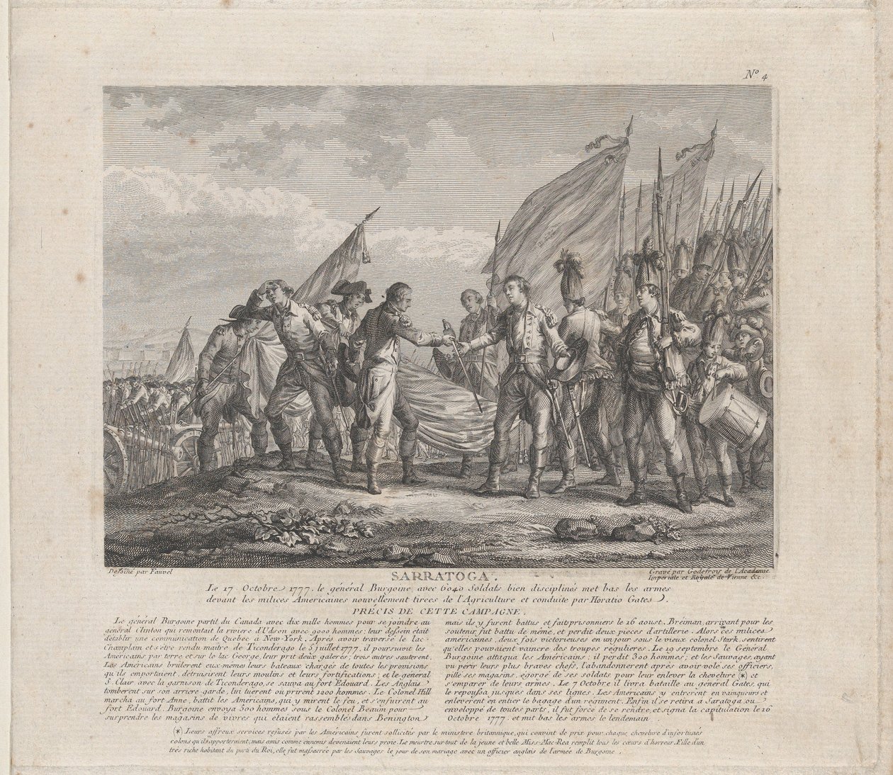 Sarratoga [sic] 17. lokakuuta 1777, n. 1777. tekijältä Godefroy