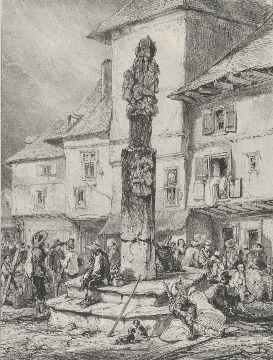 Chaudesaigues Cross, 1831. tekijältä Godefroy Engelmann