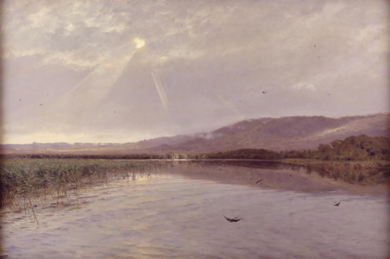 Järvi Himmelbjergin alueella Jyllannissa tekijältä Godfred Christensen