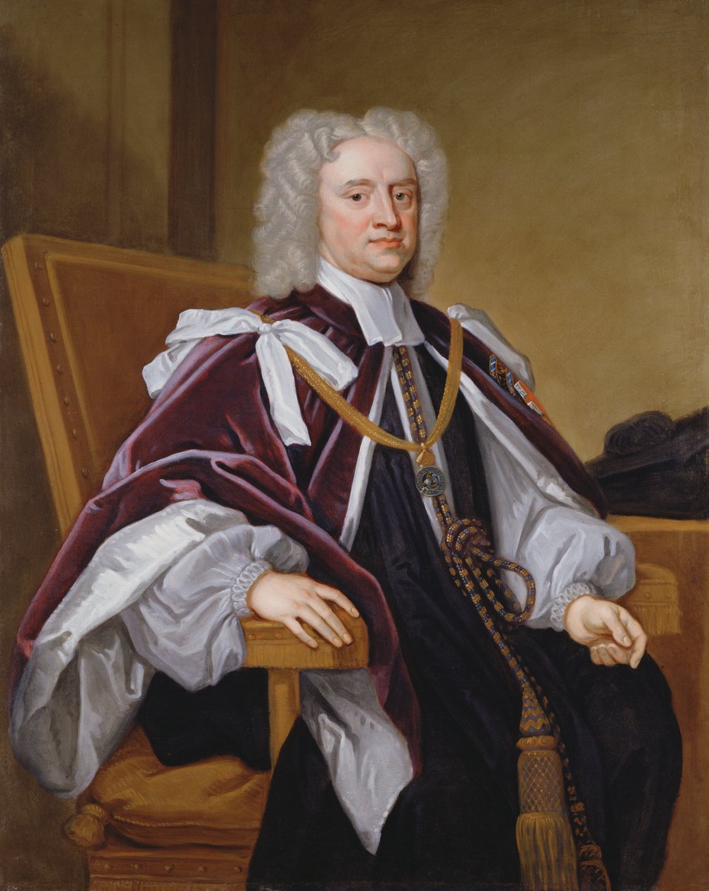 Muotokuva piispa Trelawnysta, yhdestä seitsemästä piispasta, jotka vetosivat Jaakob II:n antaumuksesta ja joutuivat kunnianloukkaukseen. tekijältä Godfrey Kneller