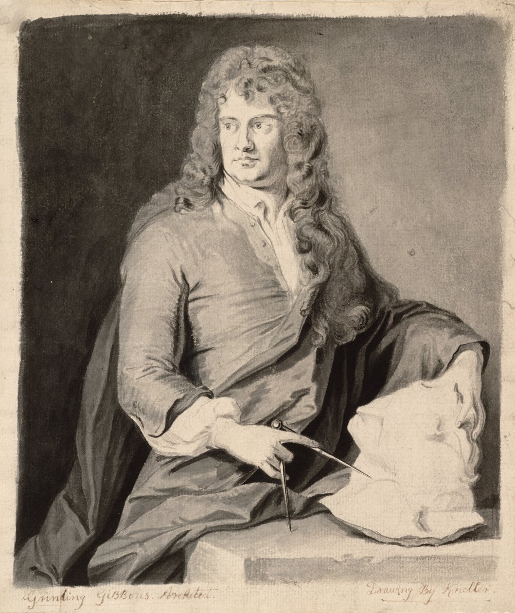Grinling Gibbonsin muotokuva (1648-1721) tekijältä Godfrey Kneller