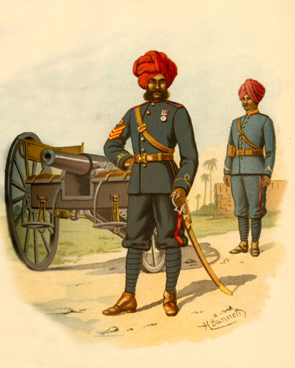 Bombayn tykistö, 1890. tekijältä Godfrey Douglas Giles