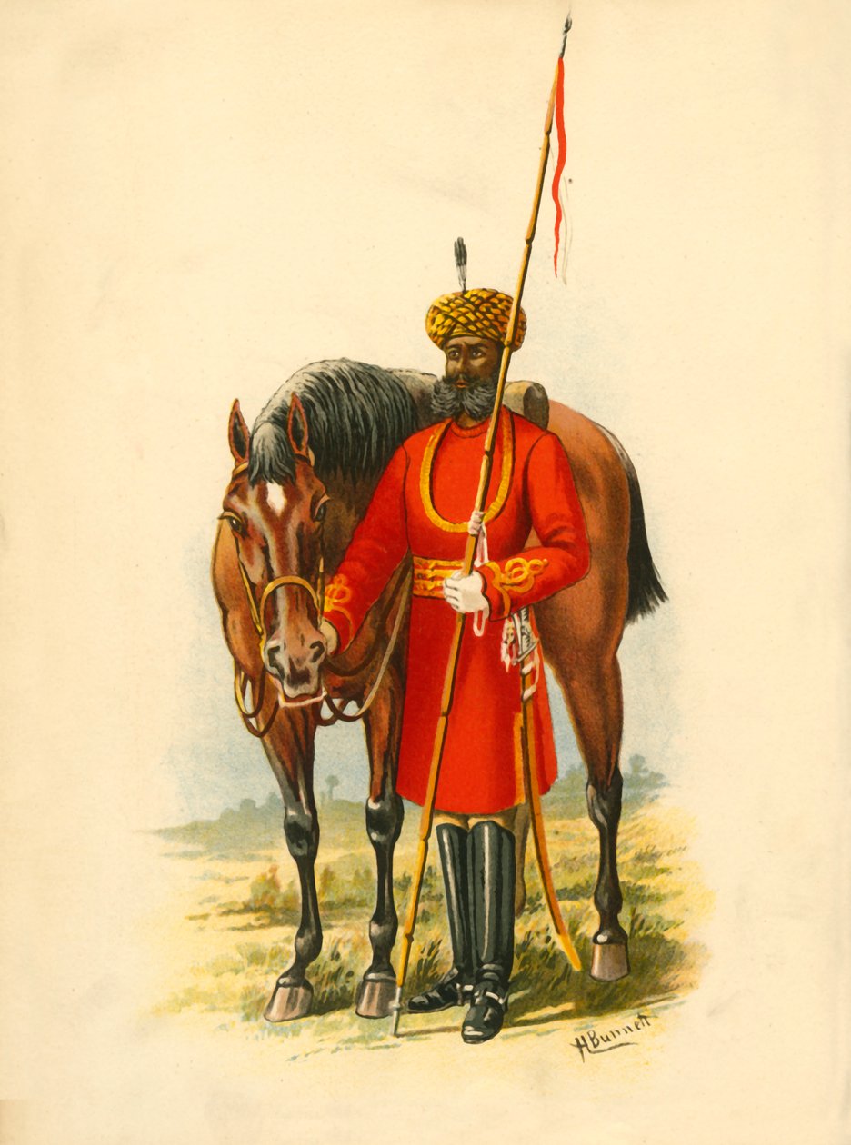 Kenraalikuvernöörin ruumiinvartija, Kalkutta, 1890. tekijältä Godfrey Douglas Giles