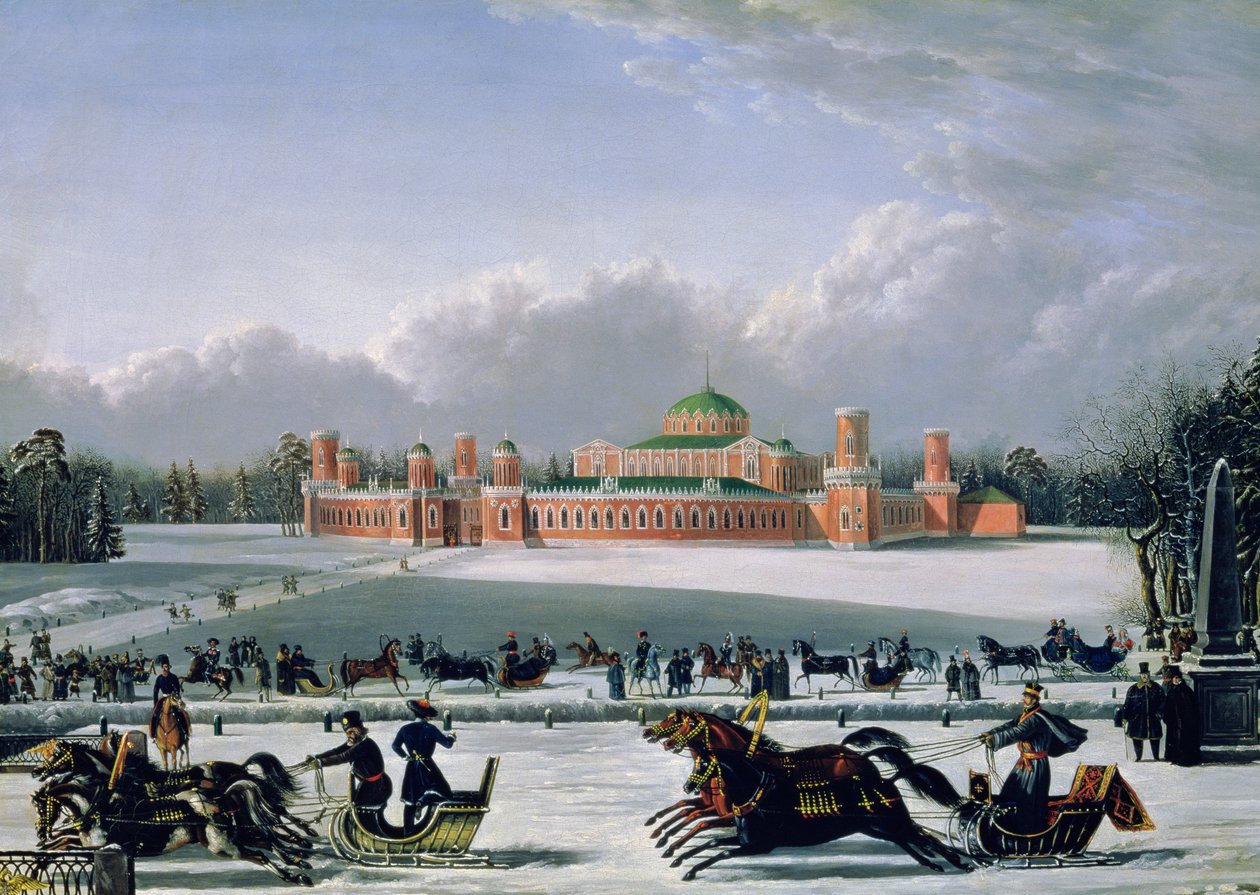 Rekikilpailu Petrovsky-puistossa Moskovassa, 1848 tekijältä Golitsyn