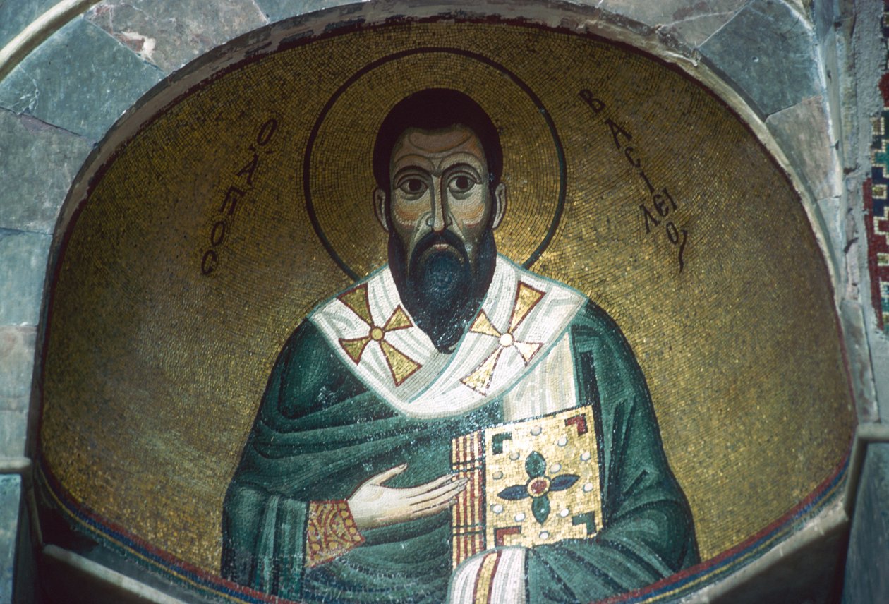 Pyhä basilika, mosaiikki Katholikonissa (mosaiikki) tekijältä Greek School