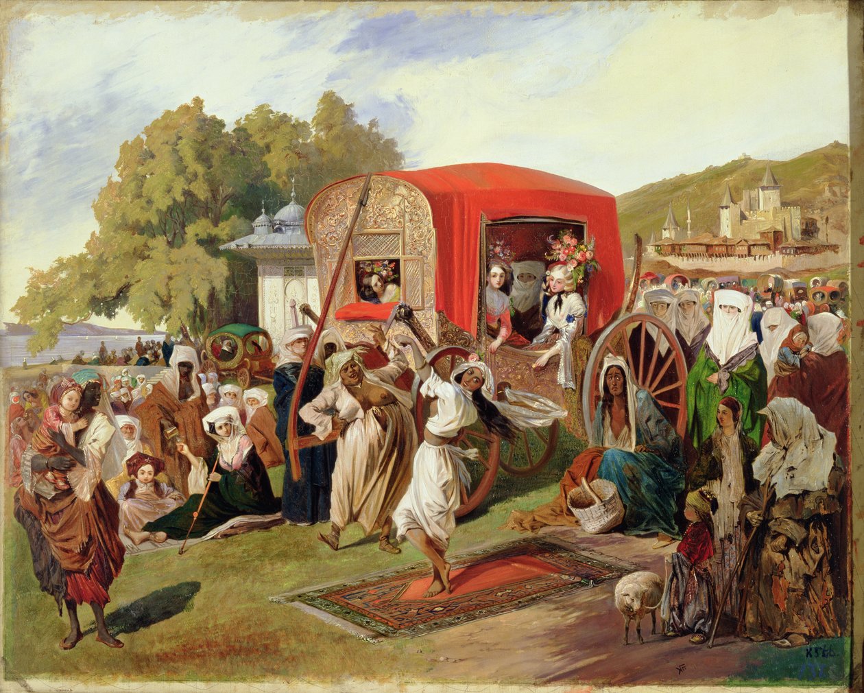 Ulkoilmajuhla Turkissa, noin 1830-60 tekijältä Grigori Grigorevich Gagarin