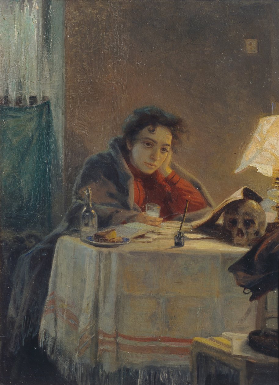 Tyttöopiskelija, 1904 tekijältä Grigori Grigoryevich Myasoedov