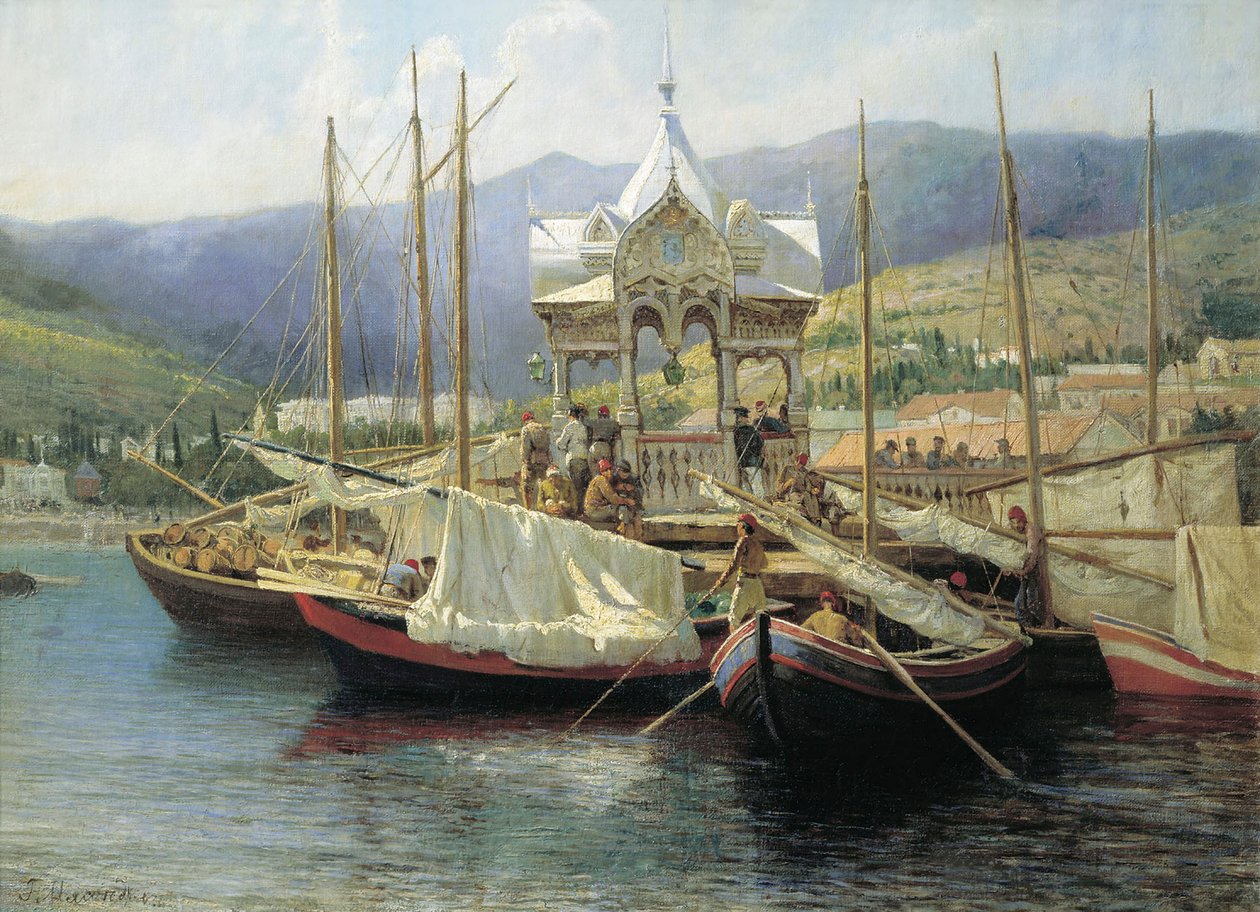 Jaltan satama, 1890. tekijältä Grigori Grigoryevich Myasoedov