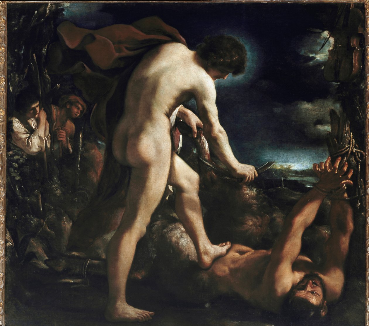 Apollo ja Marsyas (öljy kankaalle). tekijältä Guercino
