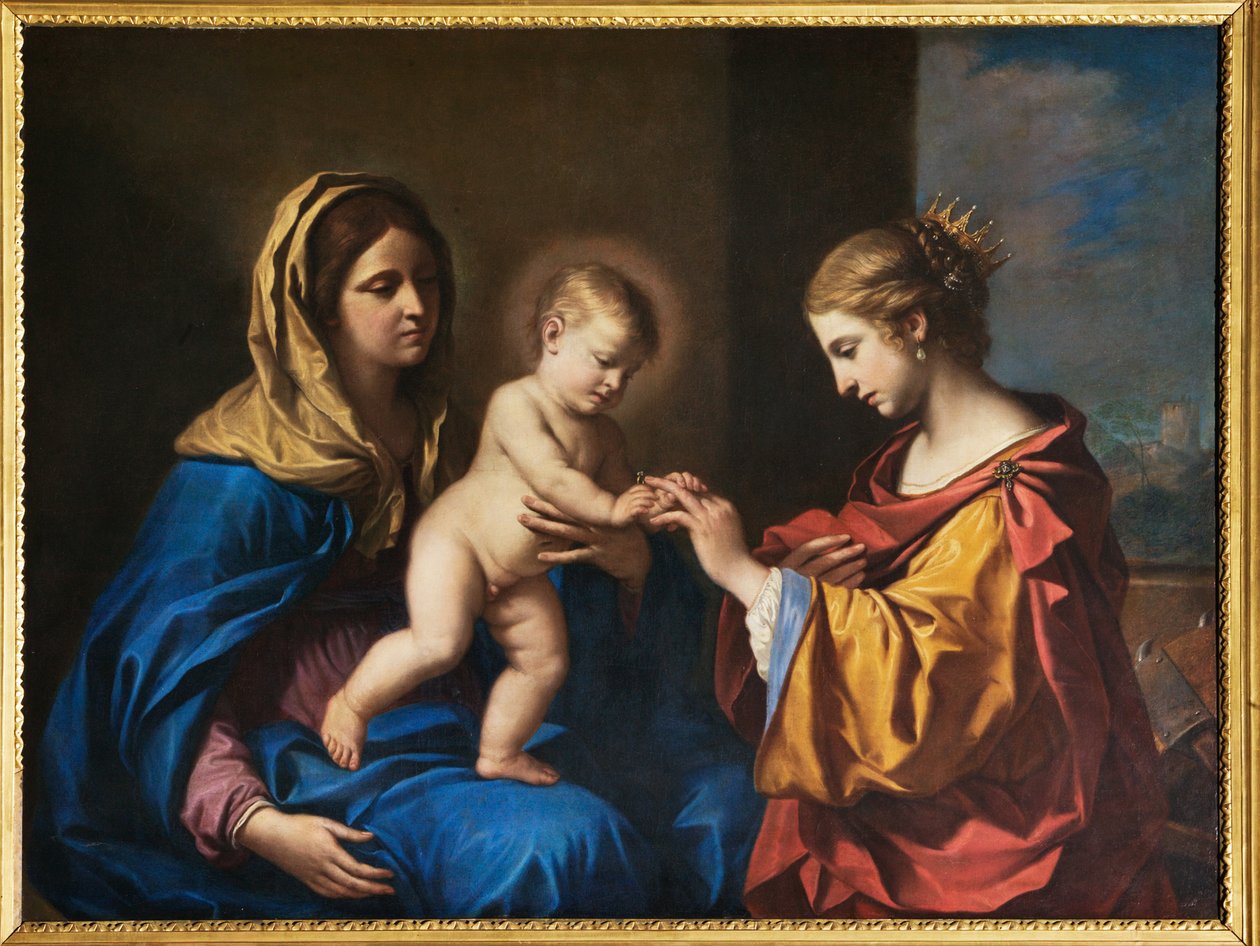Pyhän Katariinan mystinen häät tekijältä Guercino