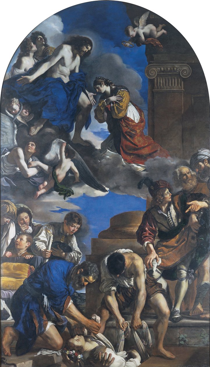 Pyhän Petronillan hautaaminen tekijältä Guercino
