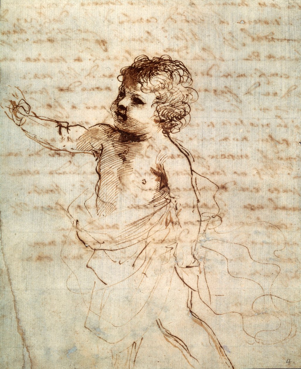 Lapset hahmottelevat verhoja, 1600-luku tekijältä Guercino
