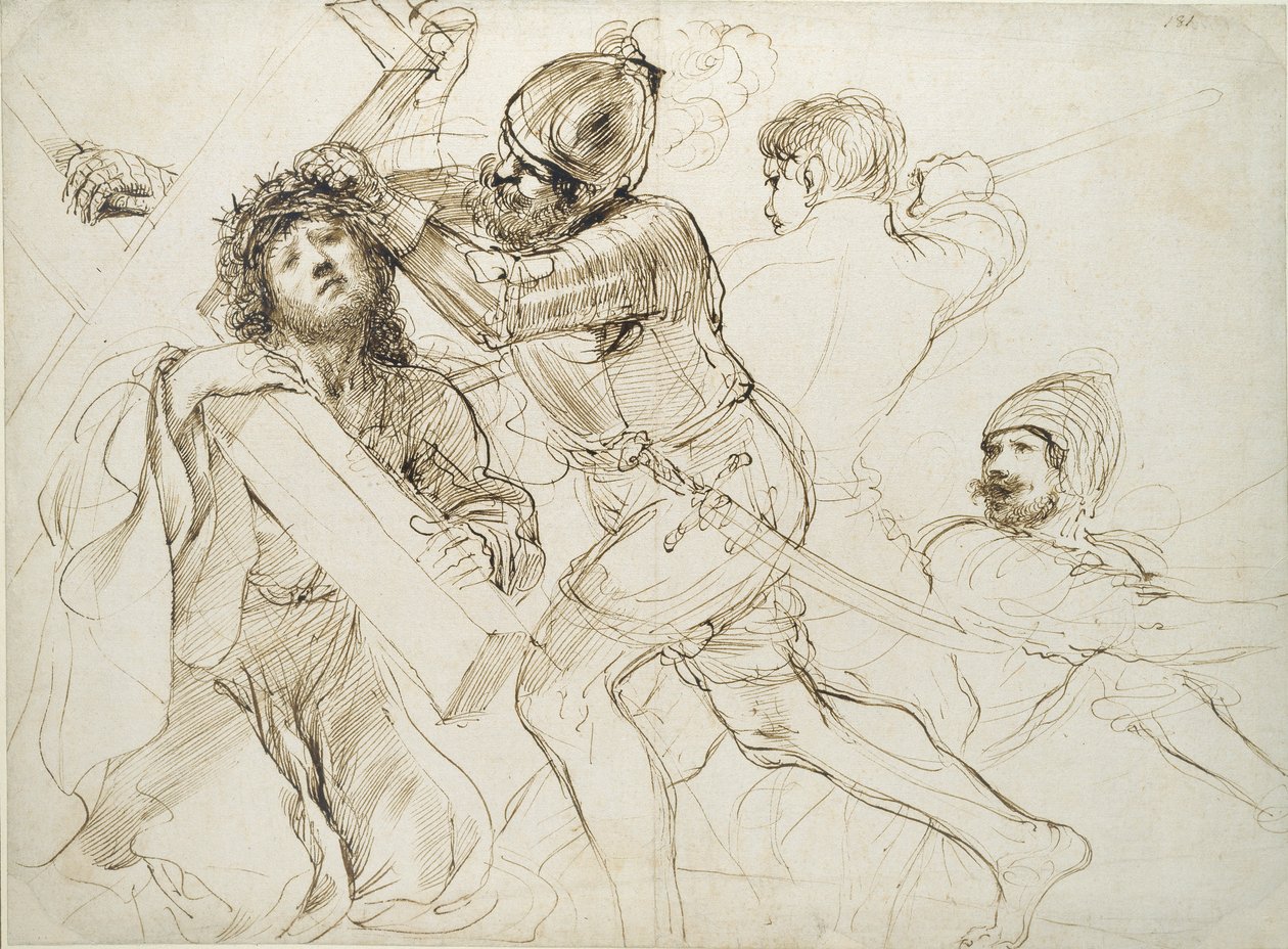 Kristus kantaa ristiä, n. 1625-1628 tekijältä Guercino