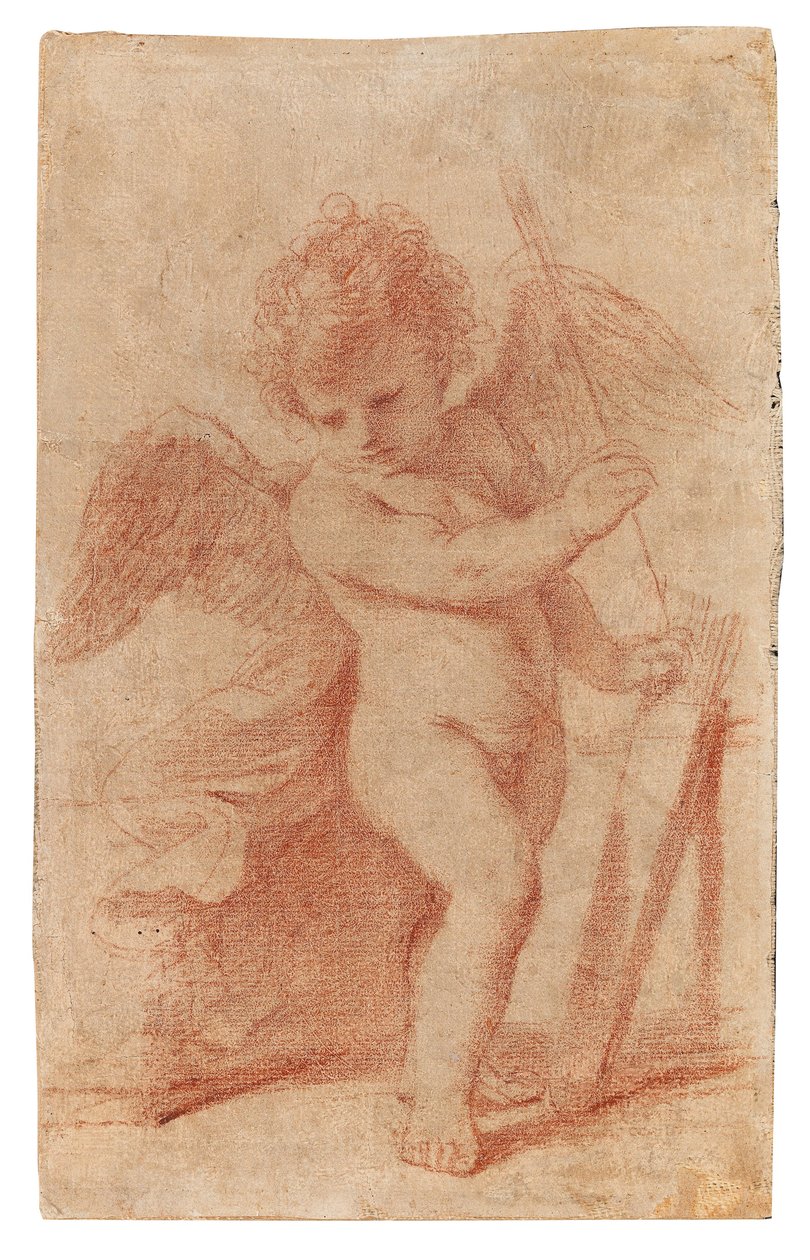 Amor laittoi nuolen syrjään nuolissaan. tekijältä Guercino