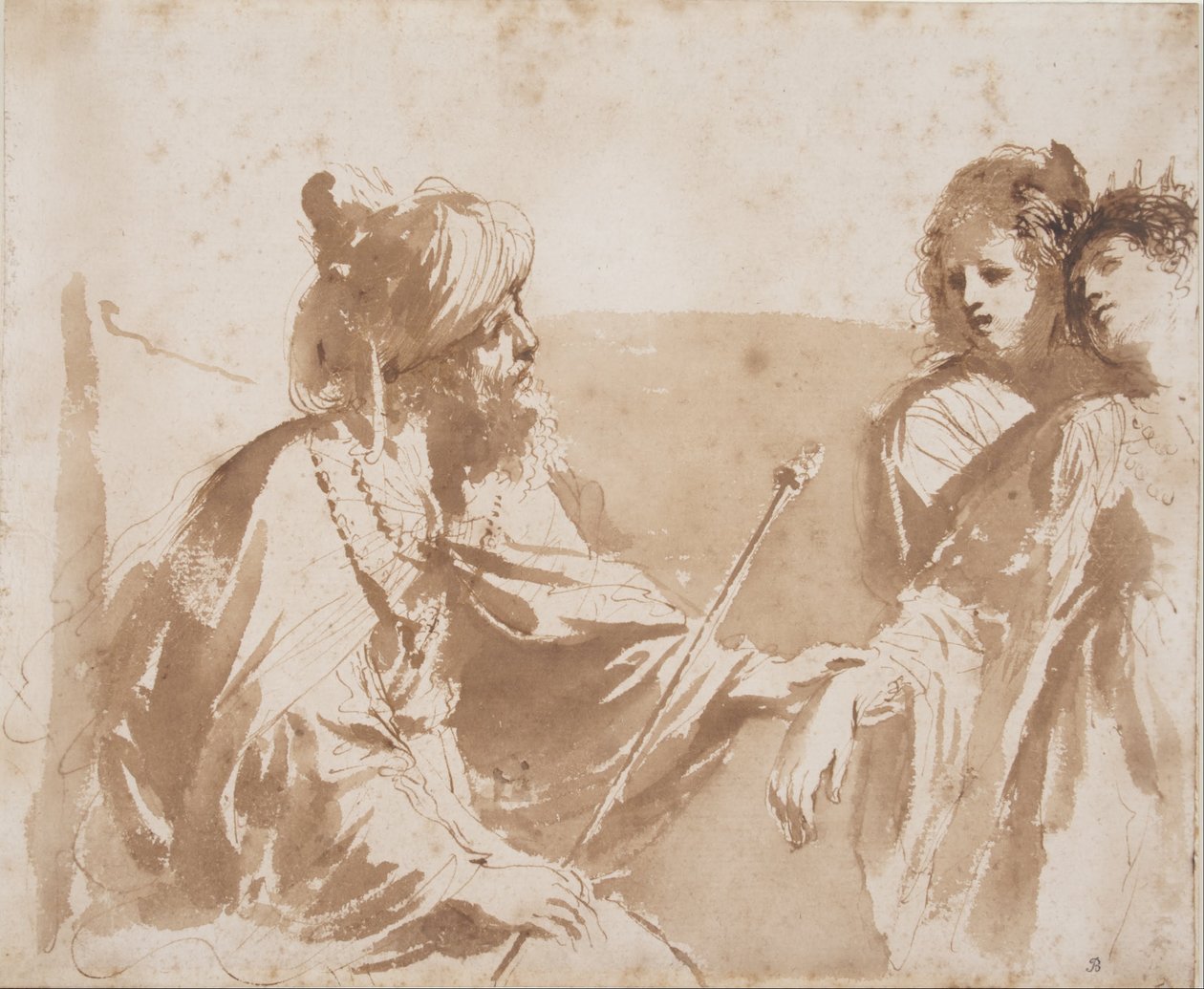 Ester Ahasveroksen edessä tekijältä Guercino