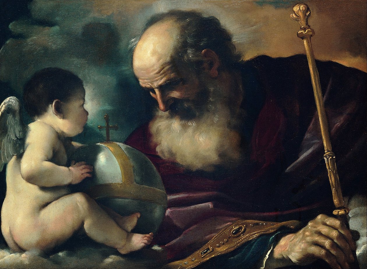 Isä Jumala ja enkeli, 1620 tekijältä Guercino