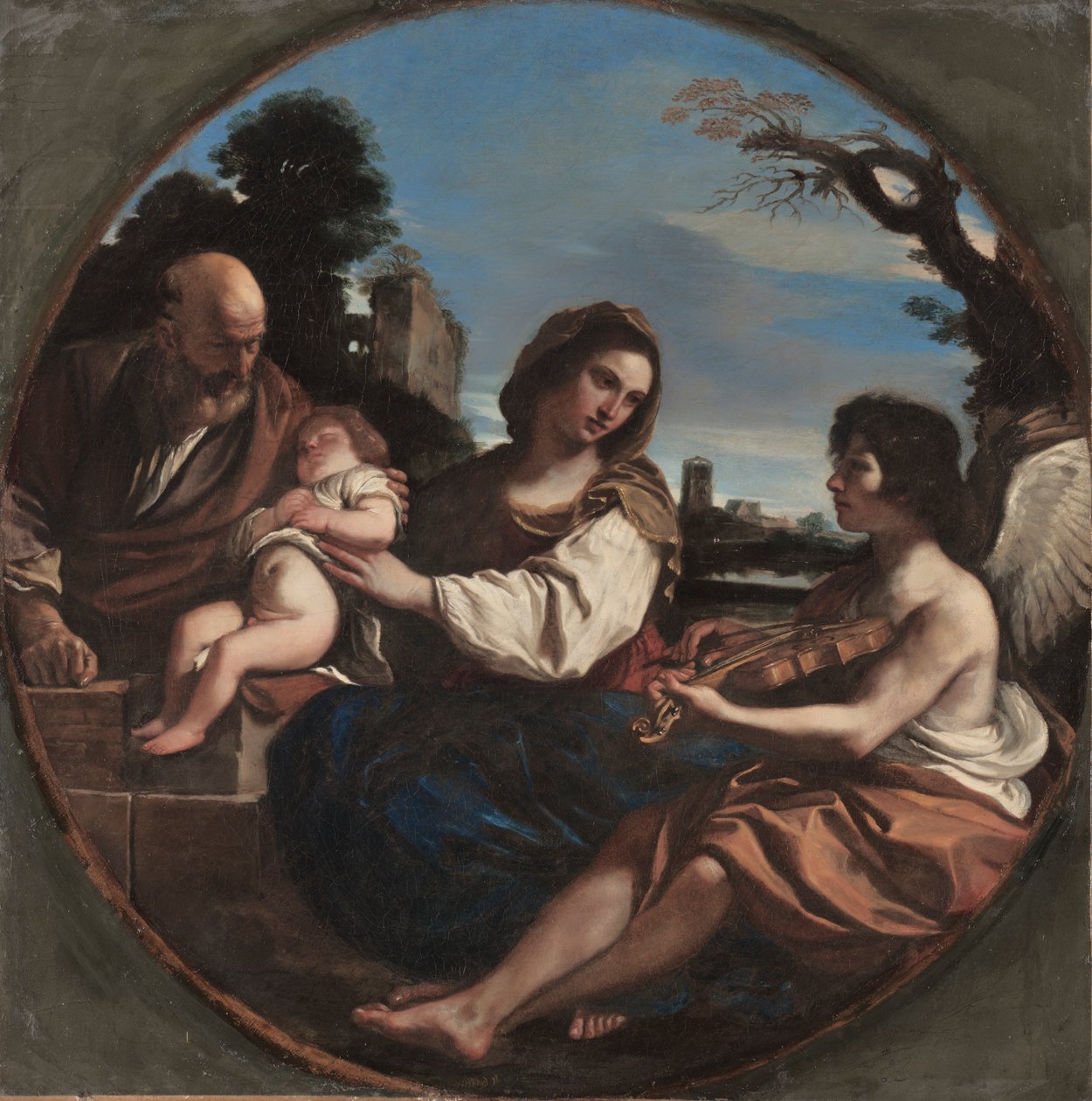 Lepää lennossa Egyptiin, 1624. tekijältä Guercino