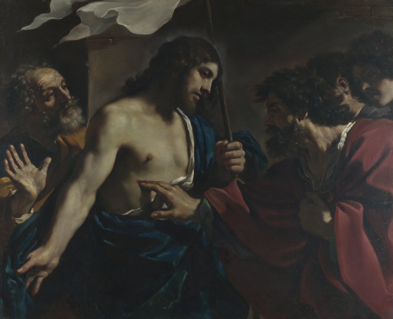 Pyhän Tuomaan uskomattomuus, 1621 tekijältä Guercino