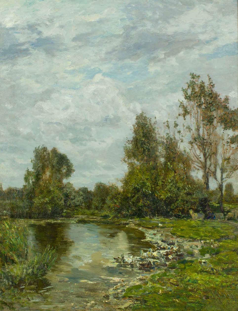 Sile-joen varrella, 1880-luku. tekijältä Guglielmo Ciardi