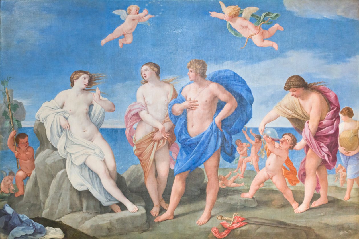 Ariadne ja Bacchus (öljy kankaalle) tekijältä Guido Reni