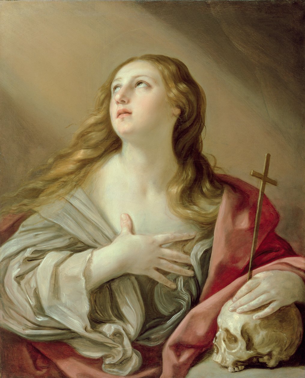Katuva Magdaleena, n. 1638 (öljy kankaalle) tekijältä Guido Reni