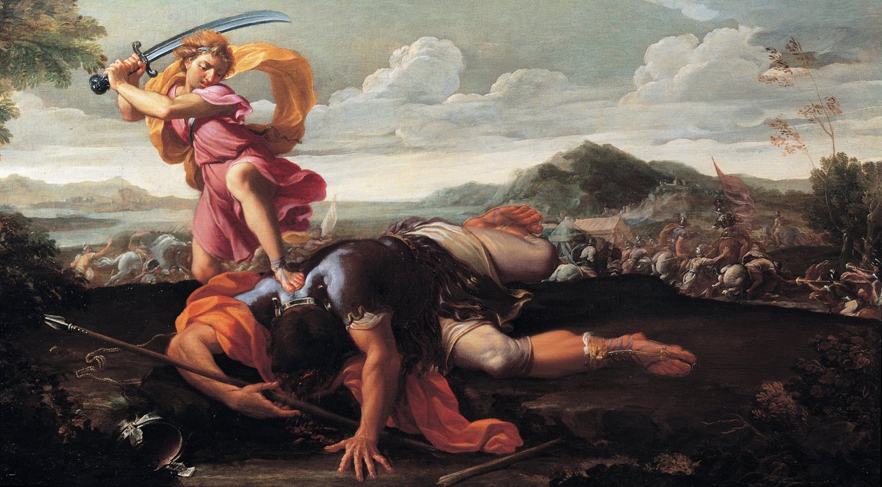 Daavid ja Goljat, 1650-1660 tekijältä Guillaime Courtois