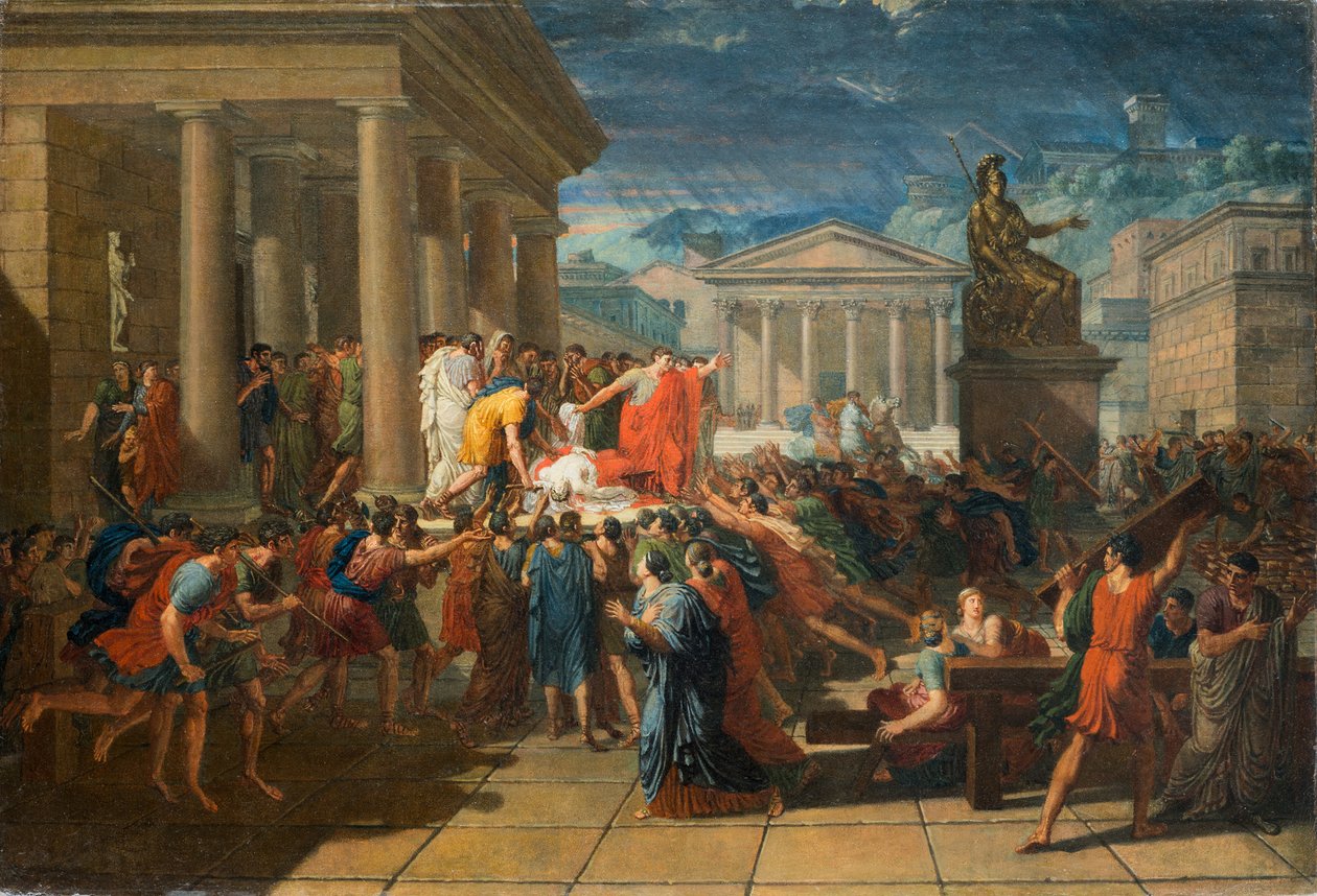 Caesarin kuolema tekijältä Guillaume Guillon Lethière
