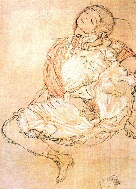 MasturbaatioPortugaat: Mulher sentada de coxas abertasn Saksa: Frau bei der Selbstbefriedigungn tekijältä Gustav Klimt
