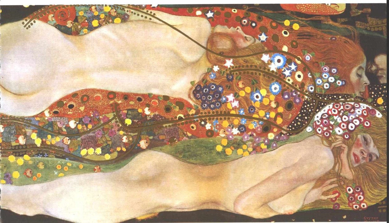 Wasserschlangen II Freundinnen tekijältä Gustav Klimt