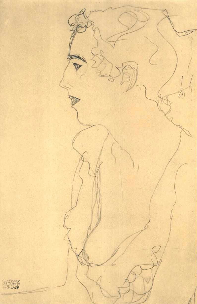 Brustbild im Profil nach links tekijältä Gustav Klimt