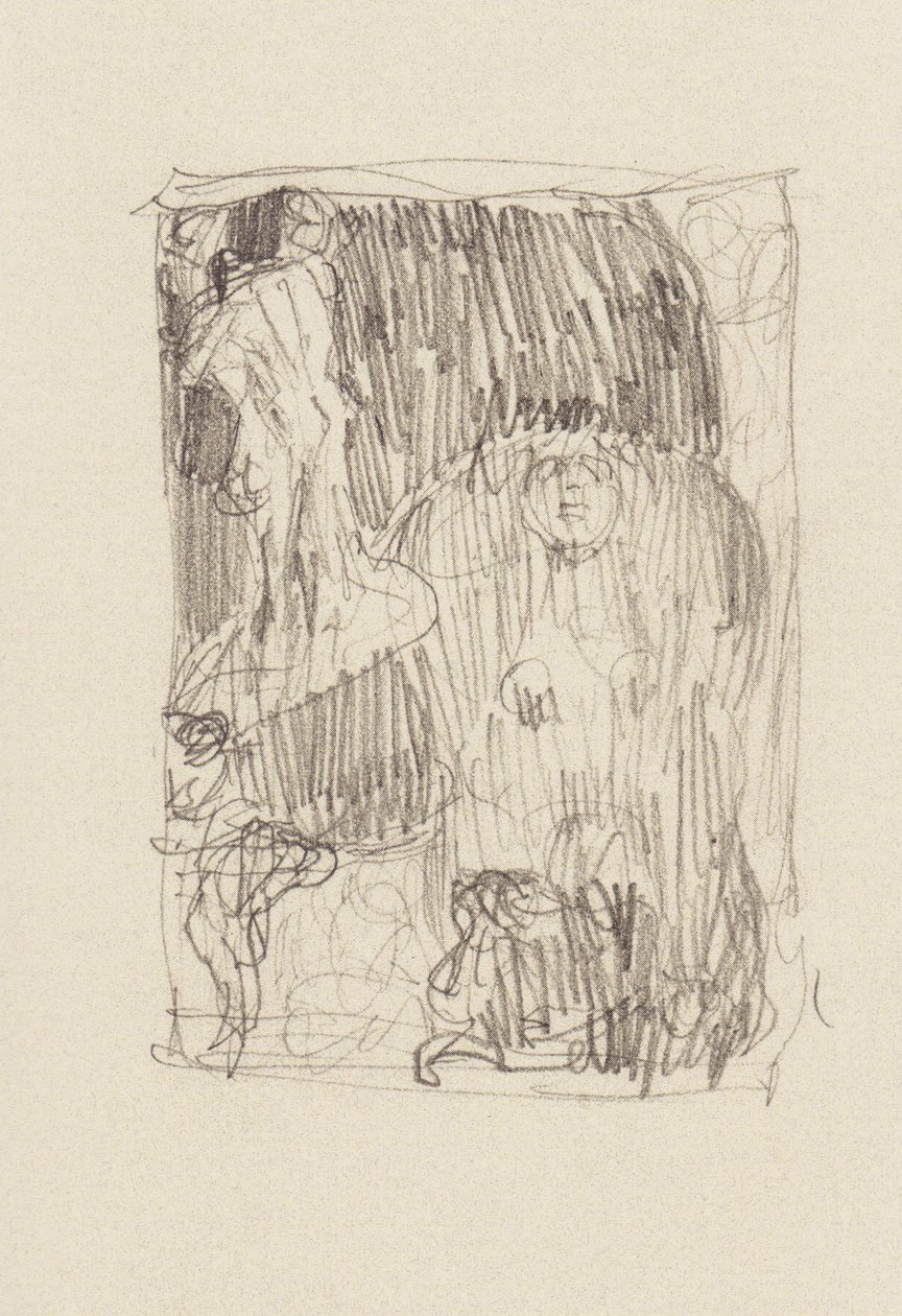 Sfinksi, jolla on tietoa, maapallo, ystävät, vanha epätoivoinen mies tekijältä Gustav Klimt