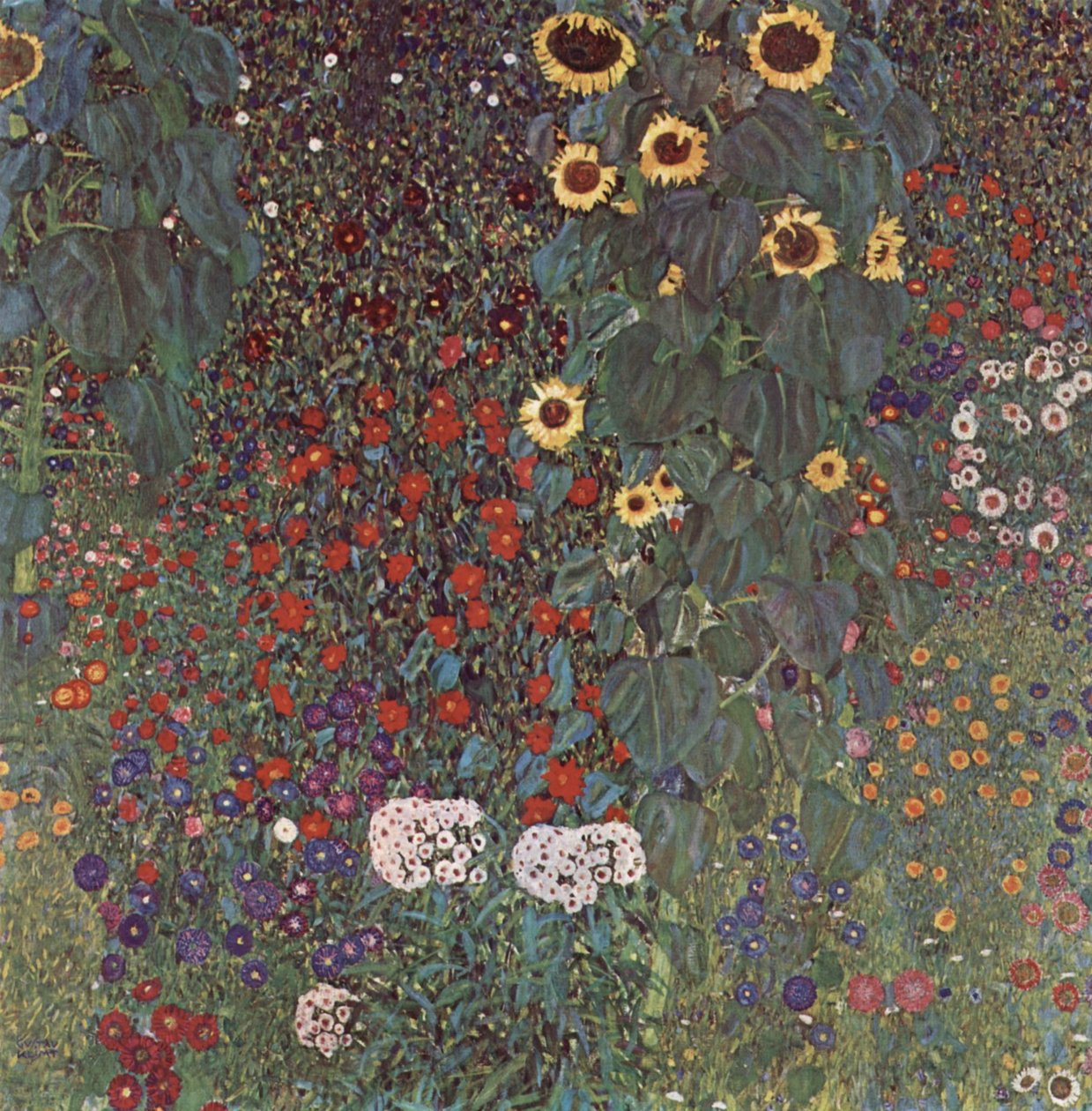 Garten mit Sonnenblumen auf dem Lande tekijältä Gustav Klimt
