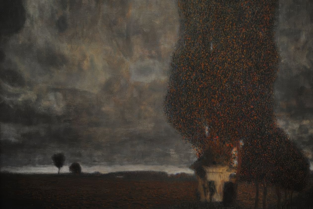 Gustav Klimt (1862-1918). Itävaltalainen symbolistimaalari. Lähestyvä ukkosmyrsky (The Large Poplar II), 1903. Öljy kankaalle. Leopoldin museo. Wien, Itävalta. tekijältä Gustav Klimt