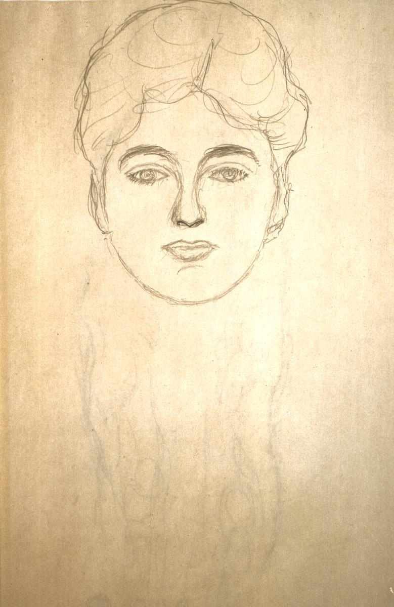 Kopfstudie von vorne tekijältä Gustav Klimt