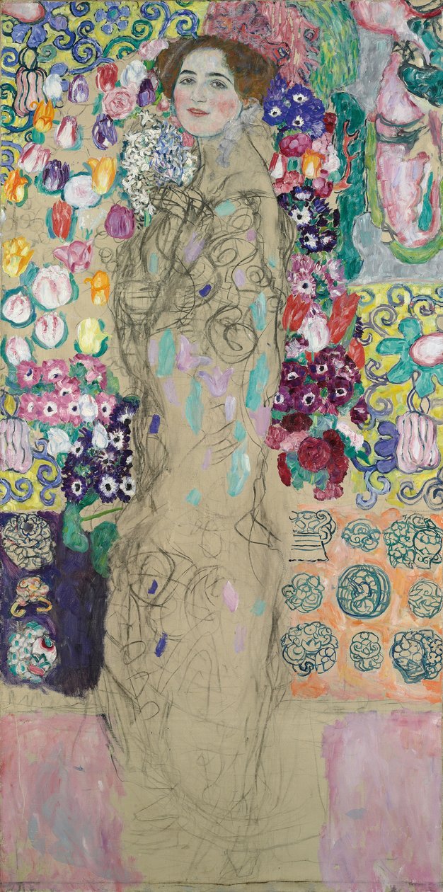 Ria Munk III:n muotokuva (keskeneräinen 1917-18) tekijältä Gustav Klimt
